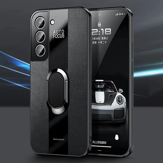 Galaxy S23 FE 5G Premium Leather AutoFocus Ring Case