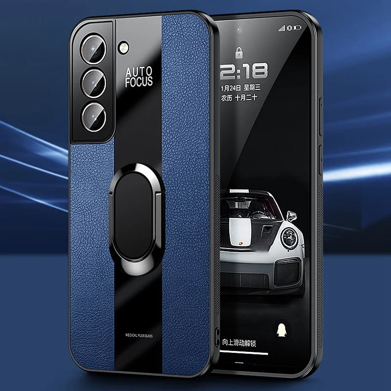 Galaxy S23 FE 5G Premium Leather AutoFocus Ring Case