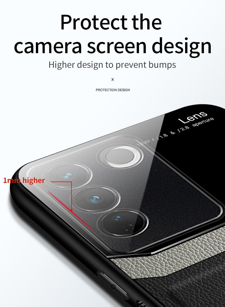 Vivo V27 5G Premium Leather Lens Protective Case